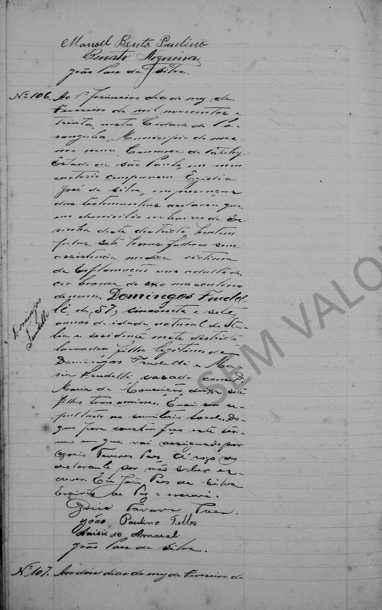 Registro histórico da família Frudelles